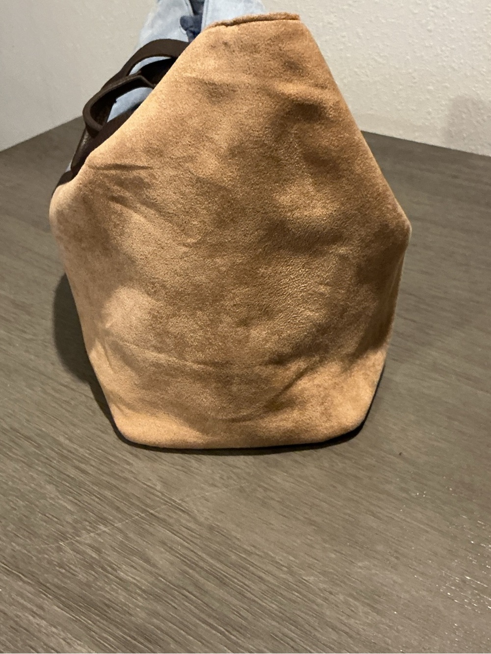 Vintage Estée Lauder Colorblock Suede Tote Bag - Picture 4 of 13
